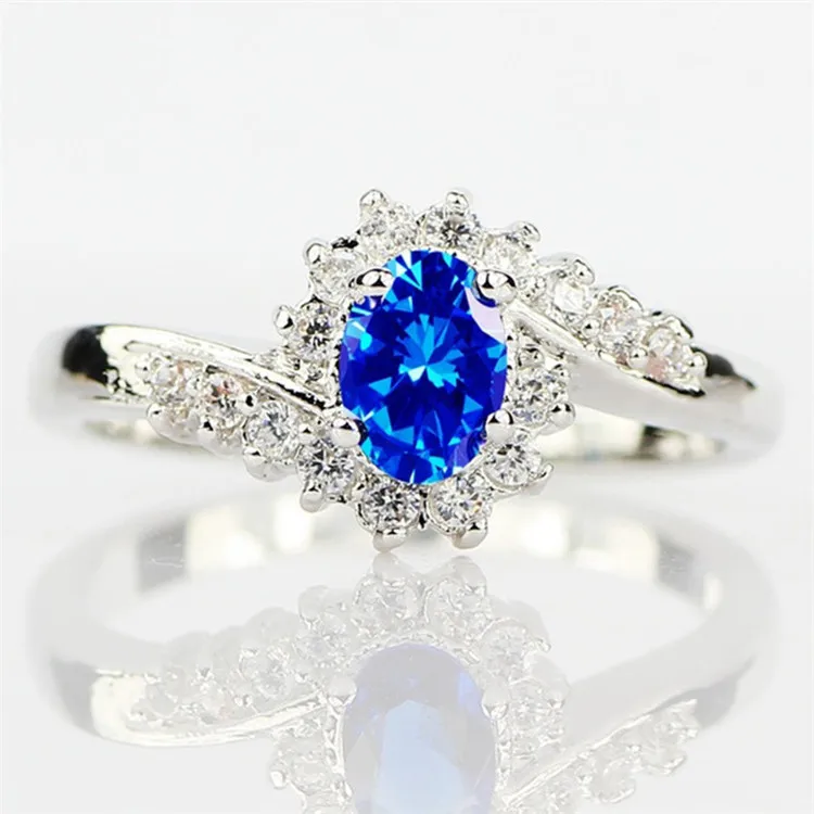 

Ladies creative sapphire zircon ladies ring, Picture shows