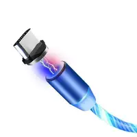 

Streamer charging lines Multi Colors Flowing LED Light Strong magnetic suction data line 3 in 1 USB cable for car