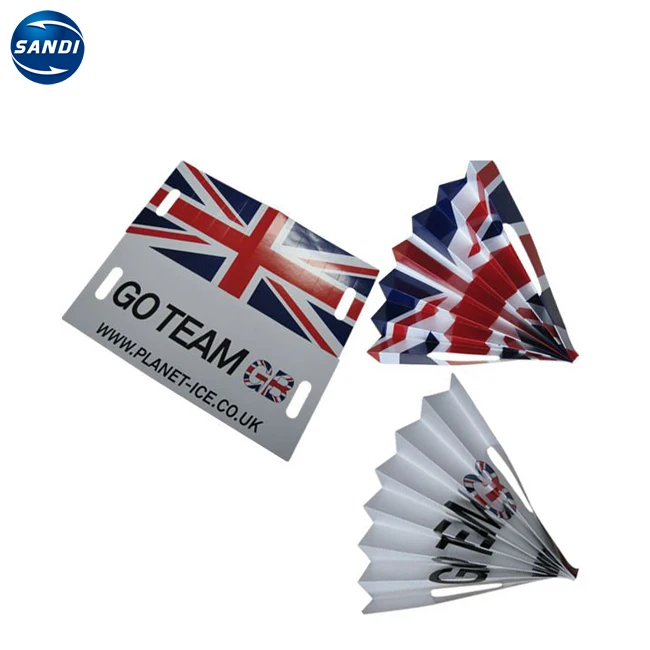 Promotional custom full color printed fan paper folding hand clapper