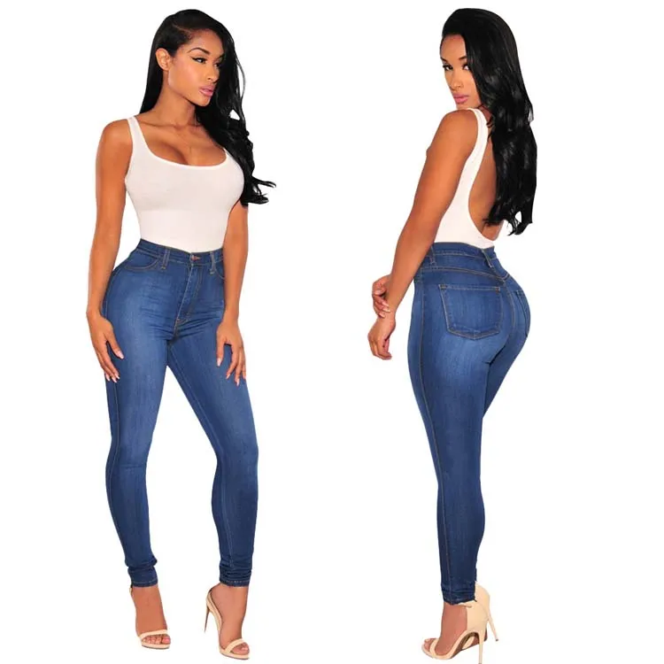 

2021 wholesale special price simple high waist hip small foot European and American women's jeans sexy fashion casual jeans