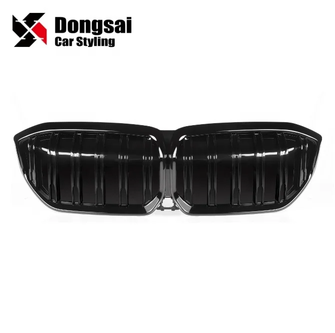 

ABS Gloss Black Double Slats Front Bumper Kidney Grille Mesh Grill for BMW i3 G28 BEV 2023-IN