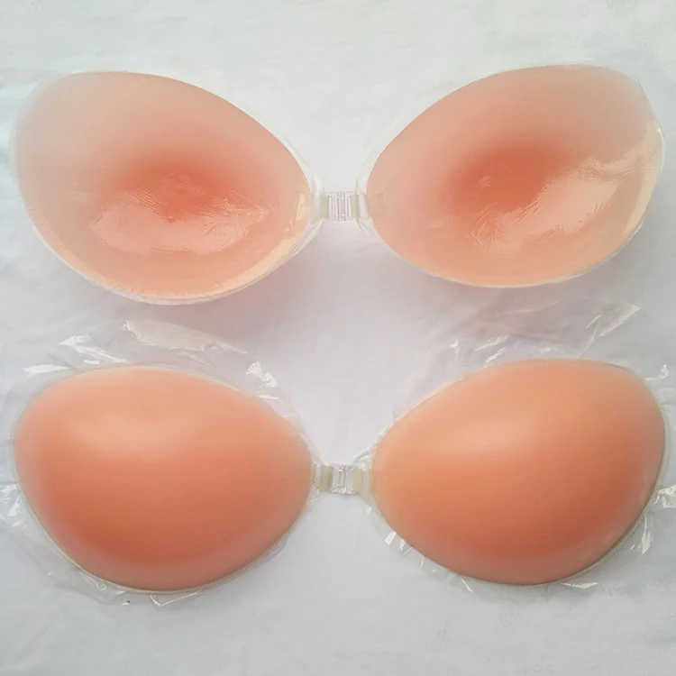 

Nude seamless adhesive bra push-up silicone invisible brassiere with clear front closure