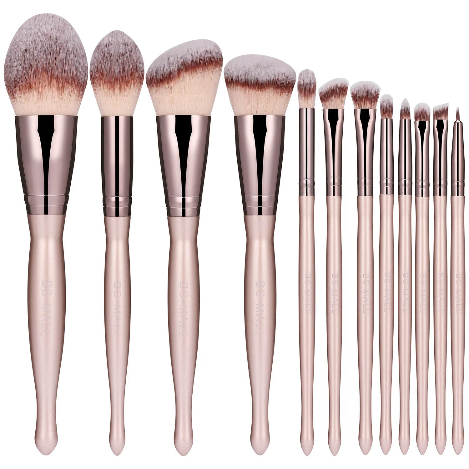 

BS-MALL 12pcs Champagne Make Up Brush Professional Soft Synthetic Makeup Applicator Brushes Set
