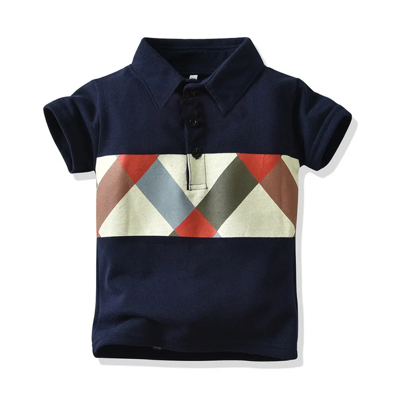 Boy's Cotton Shirt Clothing Kid Boy Polo T Shirt Graphic Printing Kids