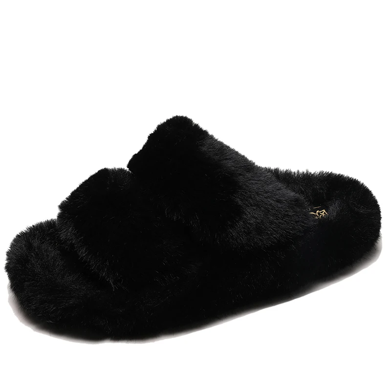 

2020 Hot Selling Female Outdoor Plush Slippers Fashion Ladies Slippers And High Quality Womens Fur Slippers