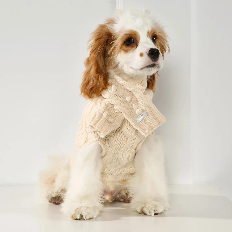 UFBemo Warm Big Small Custom Pet Outfit Winter Dog Outfit Pet Knitted Jumper Outfit Clothes Dog Sweater Pet Clothes