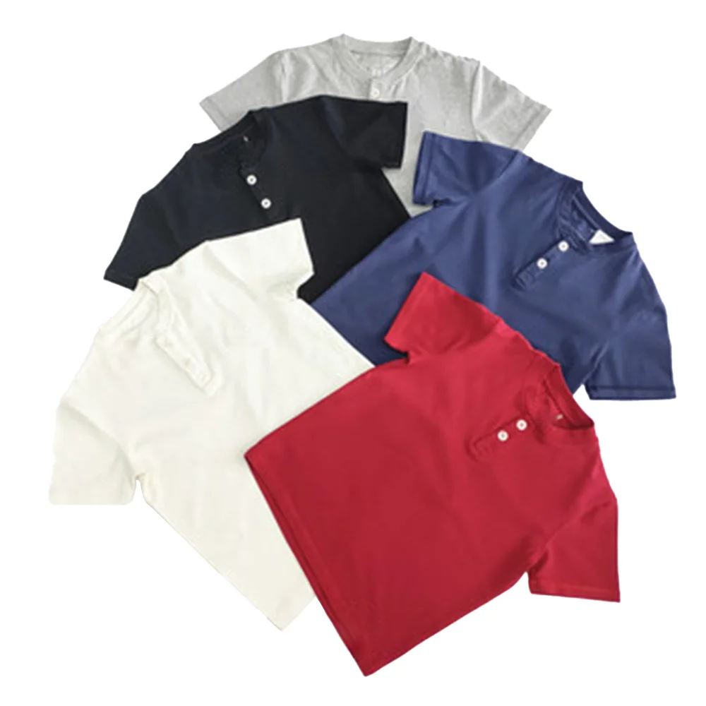 

High-inquiry Products Black Summer Kids Boys Plain Premium Cotton Round Neck T-shirts Short Sleeve
