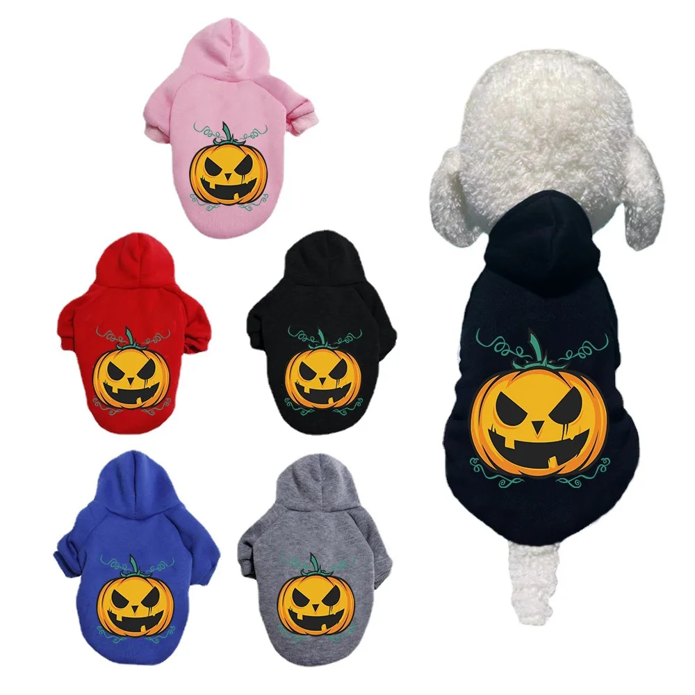 

High Quality Carton Shape Halloween Dog Clothes Pumpkin Pet Vest Softy Warm Custom Puppy Hoodies, As picture