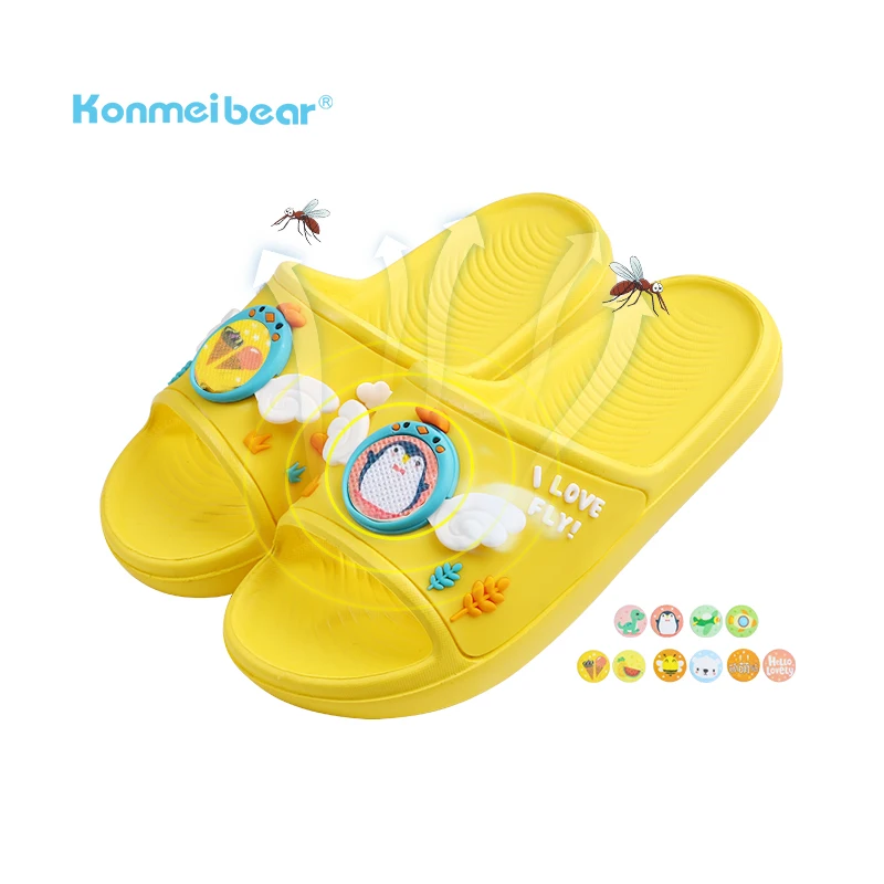 

Comfortable Plastic Cartoon Anti Mosquito Effective Indoor Skid Resistance Anti-slip Kid Slippers, Pink/blue/green/yellow