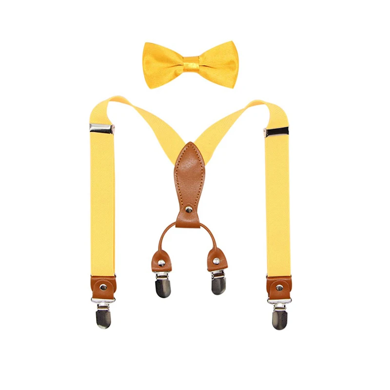 
Suspenders & Bowtie Set for Kids and Baby   Adjustable Elastic X Band Strong Braces  (62457504156)