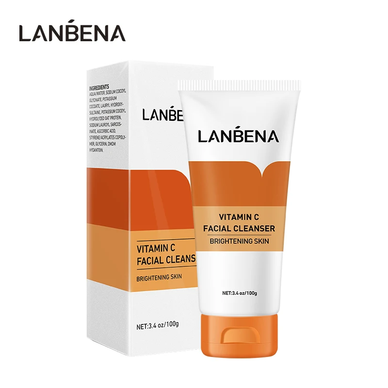 

LANBENA foaming vitamin c face wash for all skin men facial cleanser free shipping