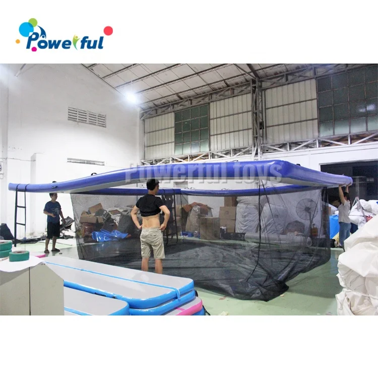 7mx5mx2m inflatable sea pool with net inflatable swimming floating pool for super yacht boat jellyfish protection