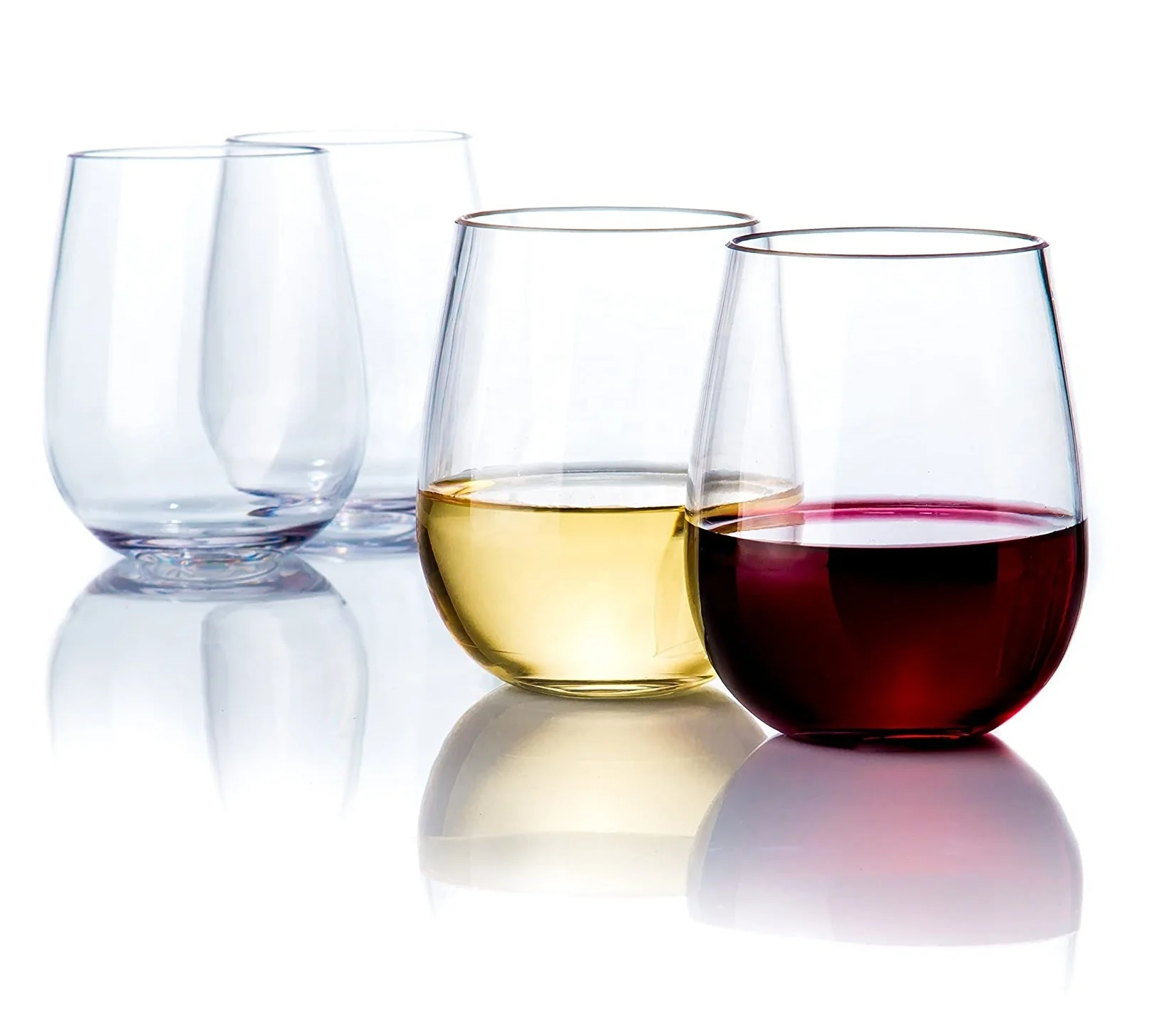 

14 OZ / 400ml Stemless Wine Glasses 14 oz Clear Glass Wine Tumbler for Red or White Wine Glasses Stemless