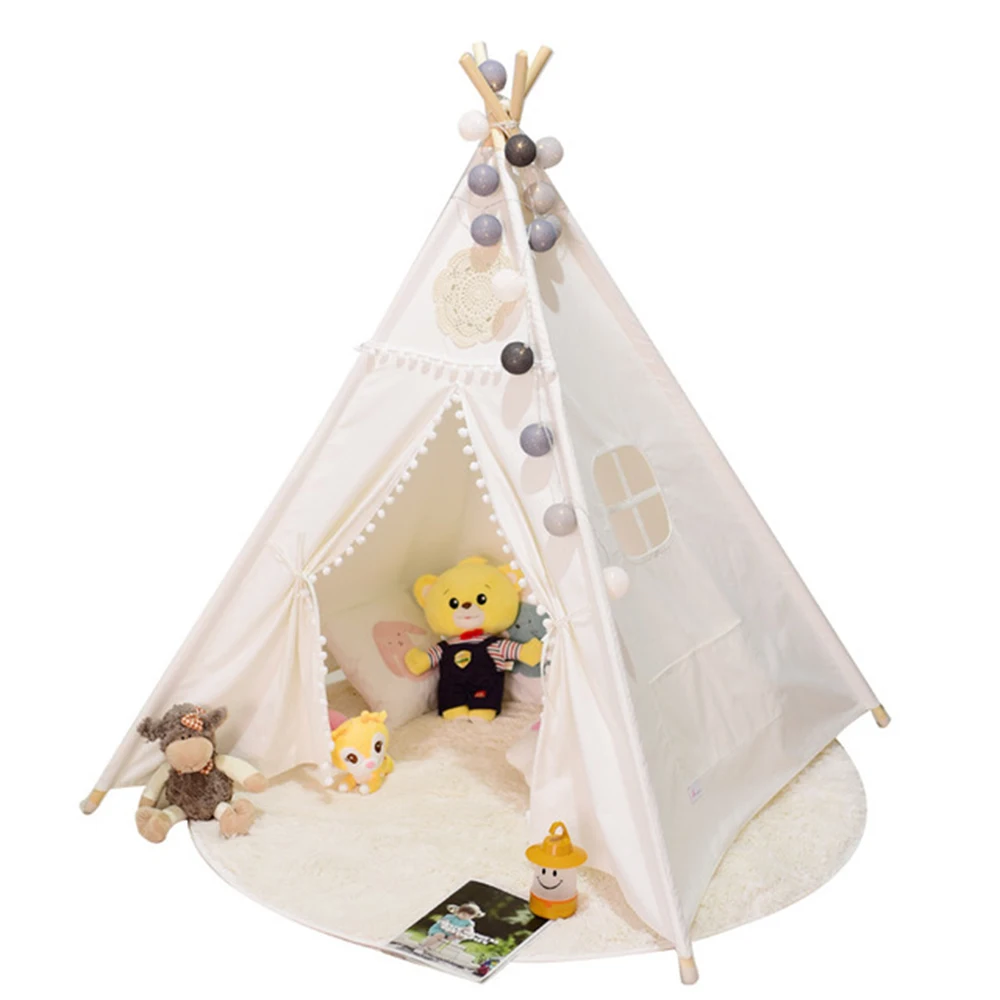

FunFishing Portable Outdoor Privacy Canvas Play Tipi Tepee Children Teepee Tent Factory Gray Kids Teepee Indian Tent