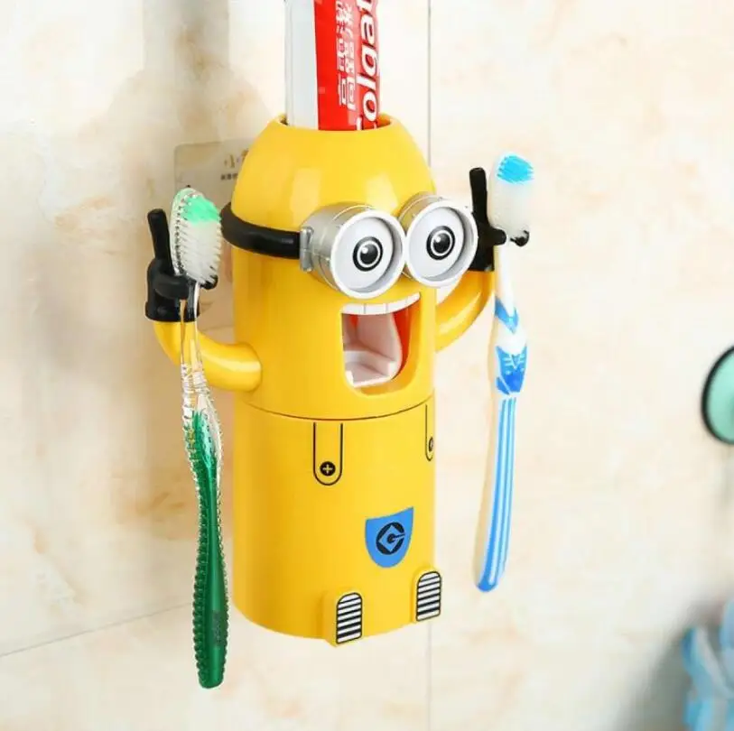 

Bathroom Products Automatic Toothpaste Dispenser Cute Squeezers Bathroom Accessories Set Toothbrush Holder For Kids