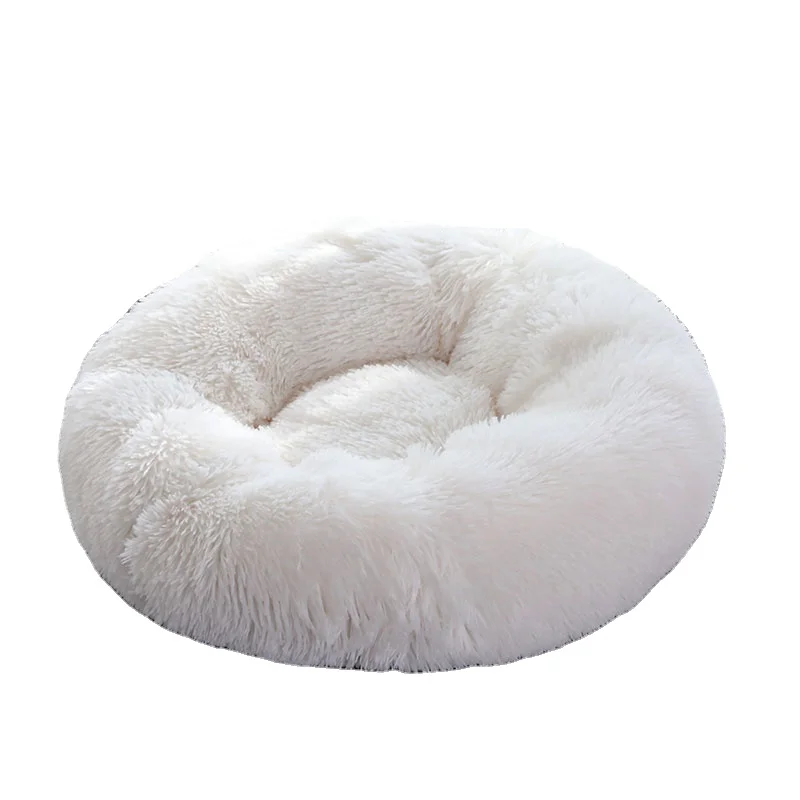 

Pet Supplier Comfortable Warm Round Donut Cuddler Fluffy Luxury Cat And Dog Beds, As picture