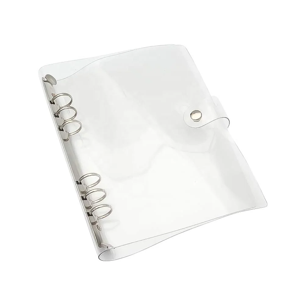 
A5 Standard 6 Holes Clear Soft PVC Notebook Cover Refillable Notebook Case Protector Round A6 A7 Ring Binder 