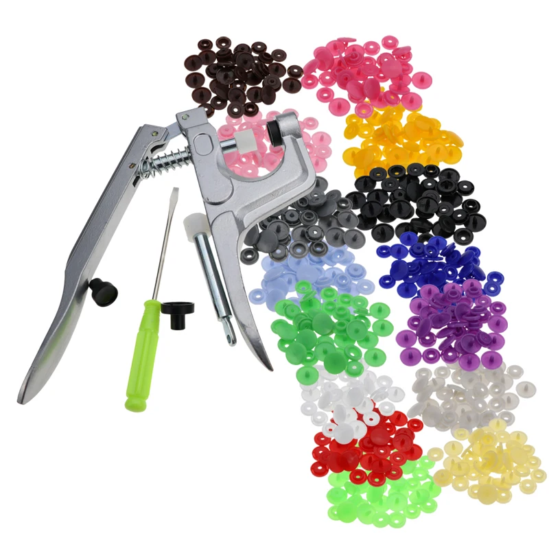 

Recycled round shape plastic snap button with Hand clamp