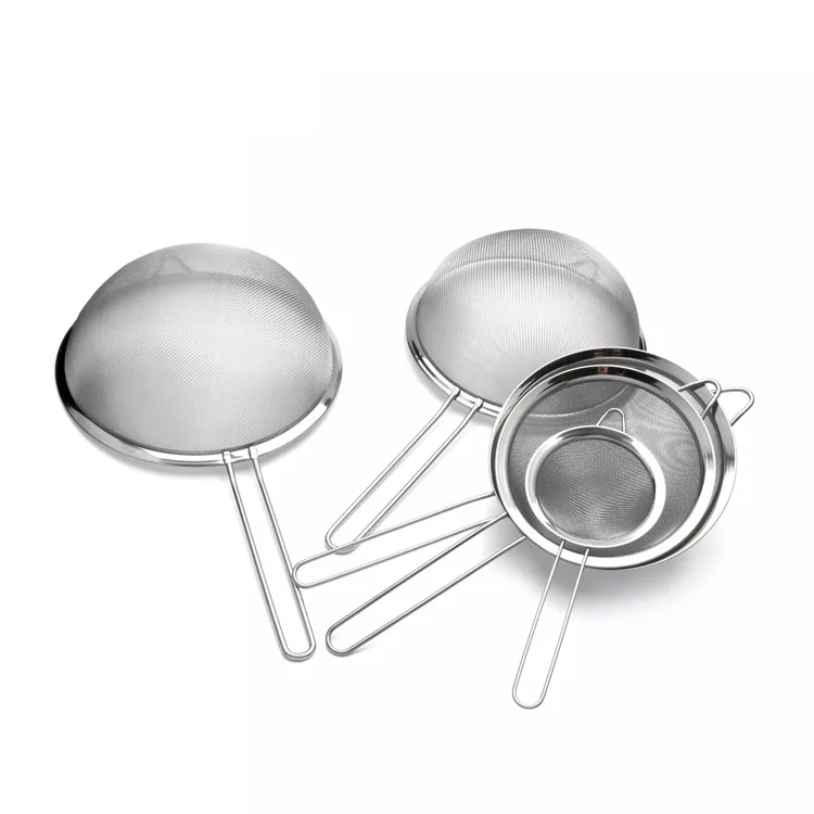 

Set Of 3 Stainless Wash Rice Colander Sieve Strainer Sifters Set, Customized color