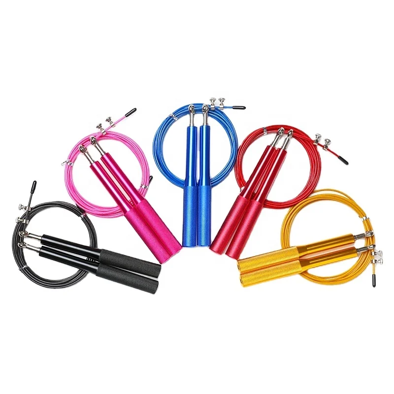 

Ready to ship in stock Aluminum Alloy handle 3m cable rope high speed bearing aluminum jump skipping rope kids, Blue ,black, red, yellow, green. other customizable