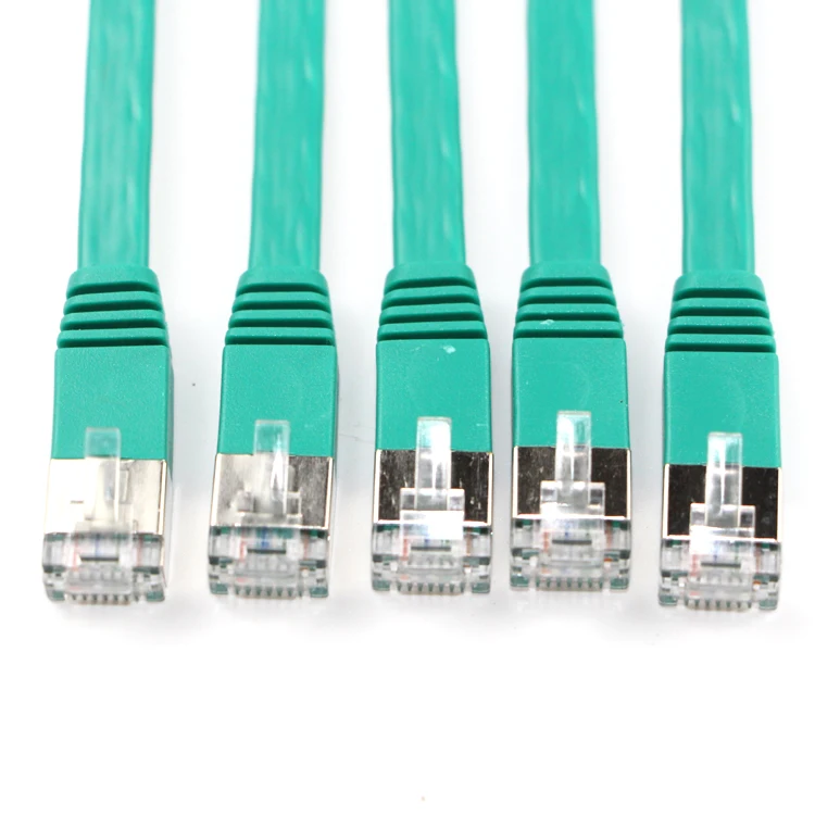 

Bulk price 0.5m green STP 32AWG PVC cat6 Cat6a cat7 Flat Patch cord Cable