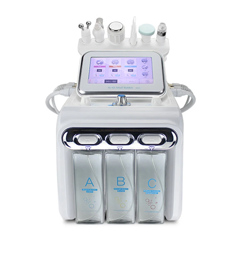 

Hot Upgrade 6 in 1 Small Bubble Skin Care Tools Ultrasonic RF Hydra Deep Facial Pore Clean Facial Massage Machine