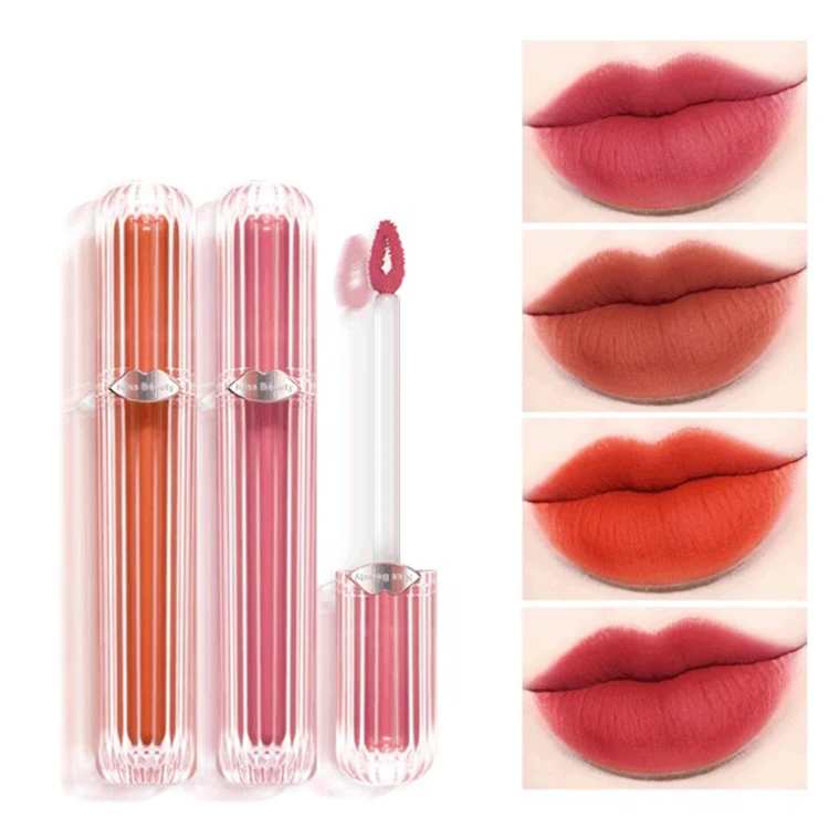 

Matte color velvet lip glaze lip gloss non-stick cup moisturizing liquid lipstick, 6 colors
