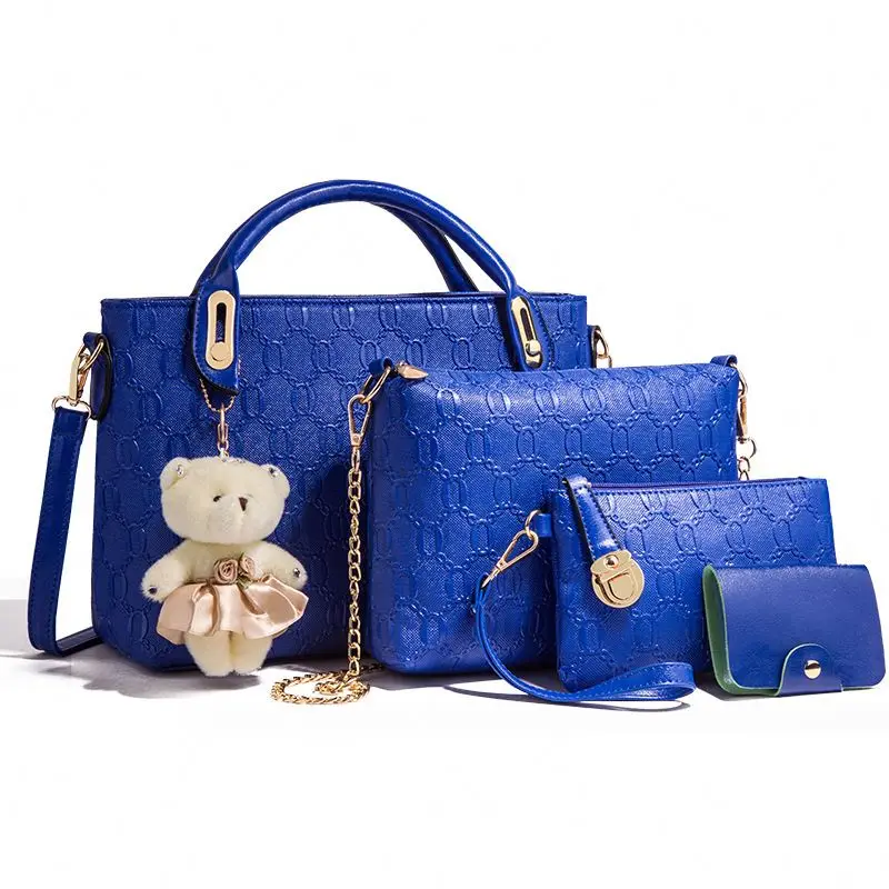 

Online Hot Sale 4 pcs in One Shoulder Purse Ladies Handbags Sets Handbag Set For Woman Bag Set, Green,brown,grey