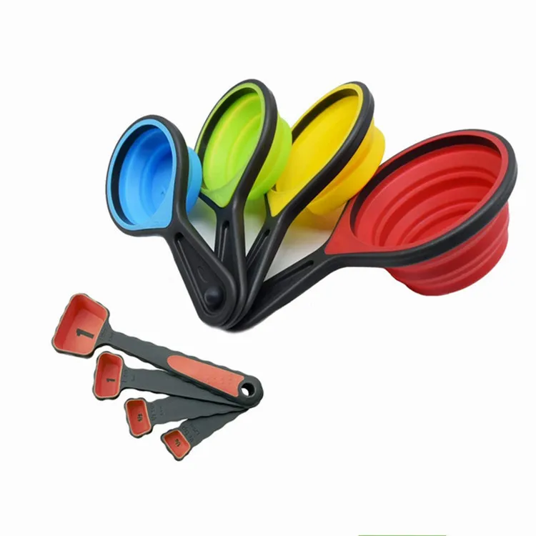 

Home Kitchen 8 Pack Collapsible Silicone Measuring Cups and Spoons Set, Customized color