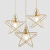 2020 Gold Nordic Decor Glass Pendant Factory Price Pendant Light Hanging Lights Lamp Iron Star Shape Home Bar Cafe Decor
