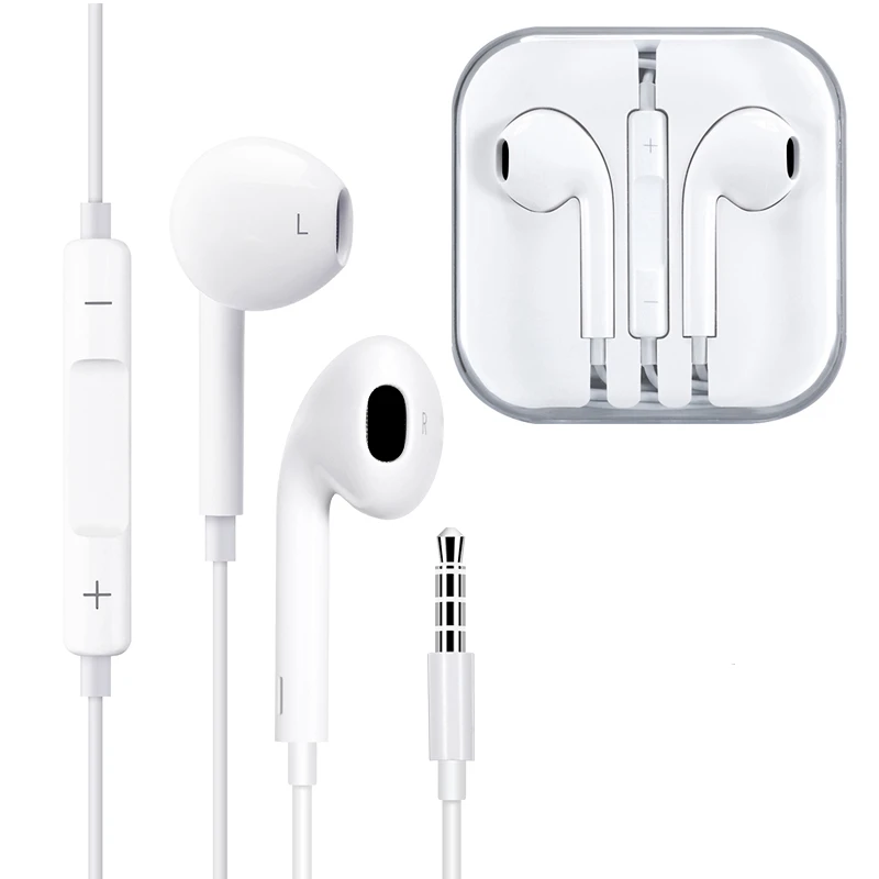 

Free sample 3.5mm jack earphones headphone headsets 1.2M handsfree stereo in-ear wired earphone for iPhone, White
