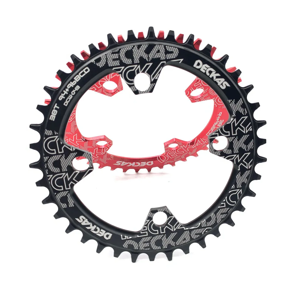 

DECKAS 94+96 BCD bicycle chainwheel Round/Oval 32T- 38T MTB bike Chainring Mountain Crown for M4000 M4050 GX NX X1 Crank, Black red