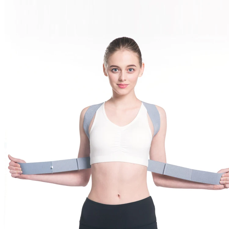 2021 Best Upper Back Straight Posture Straightener Supports Strap Cushion Belts Correction Brace Corrector, Grey