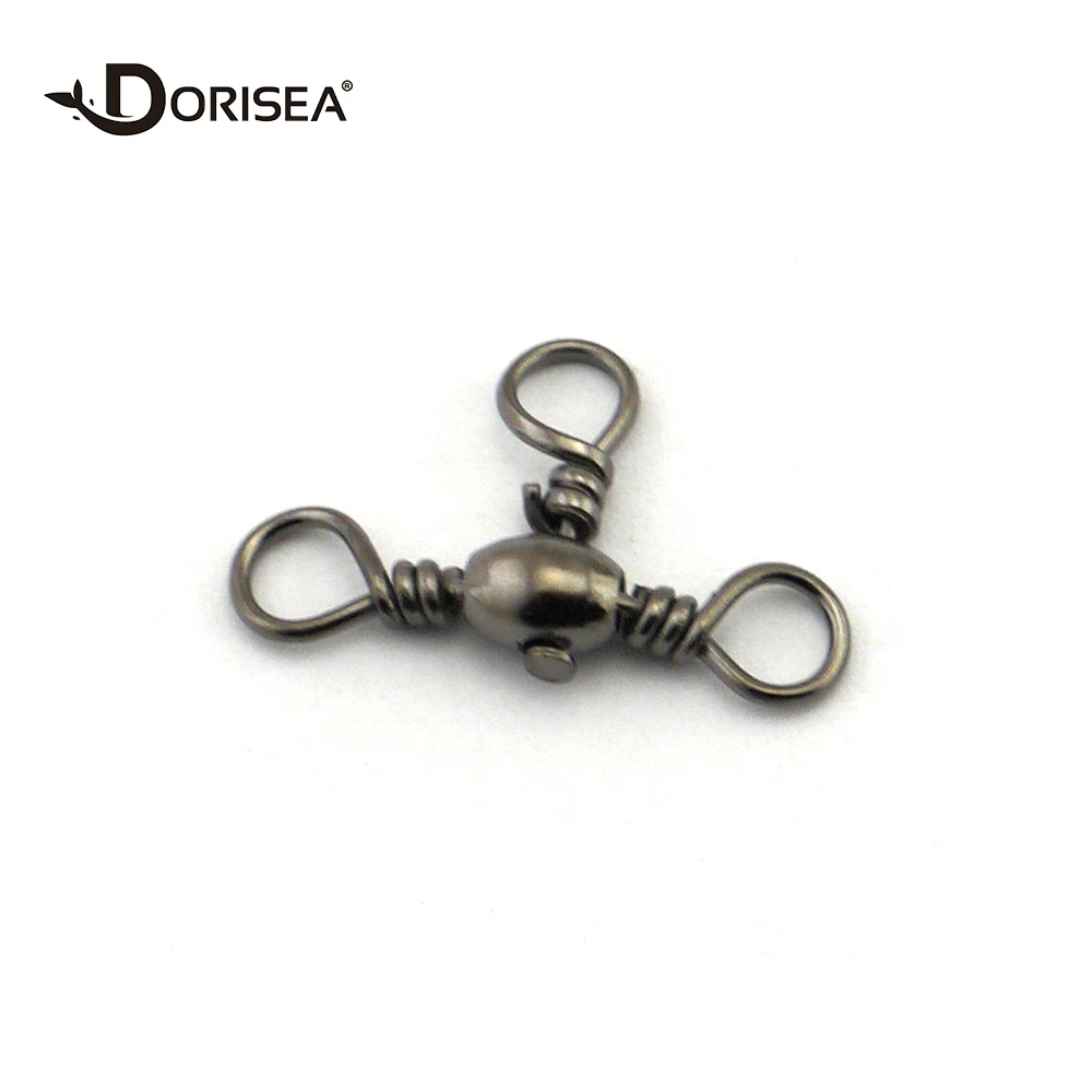 

DORISEA 12#-5/0# 100pcs/pack Fishing Connector Swivel Stainless Steel with Snap Fishhook Lure Tackle Fishing Gear