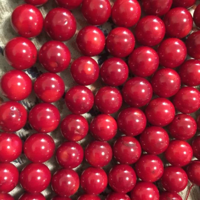 

factory price natural stone bead  round red coral loose beads strand for jewelry bracelet making, Red,pink