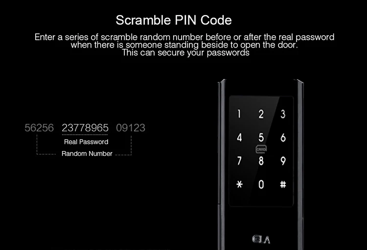 304 stainless steel Digital Password Pin Code Electronic Card Waterproof Smart Door Lock