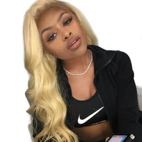 

Body Wave Lace Front Wig Human Hair 613 Cuticle Aligned Virgin Peruvian Remy Hair Glueless Blonde Wig with Bangs for Black Women