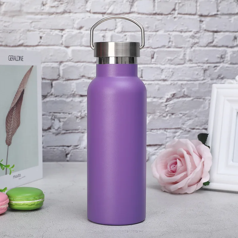 

Customized Pantone Color Double Wall Stainless Steel Insulated Water bottle Vacuum Flask With Different Lids