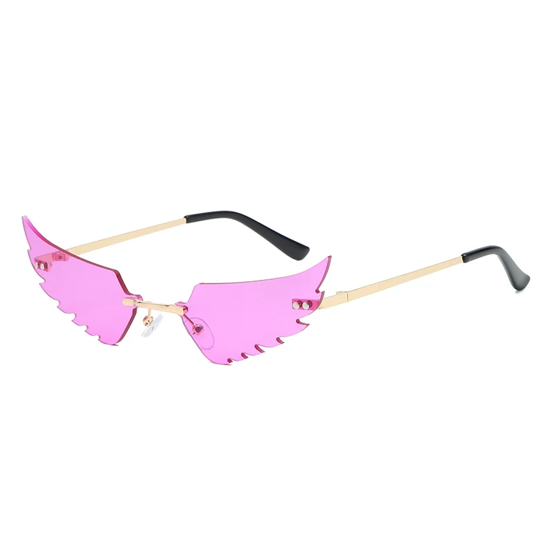 

013 rimless metal women lady style wing lens shades sunglasses