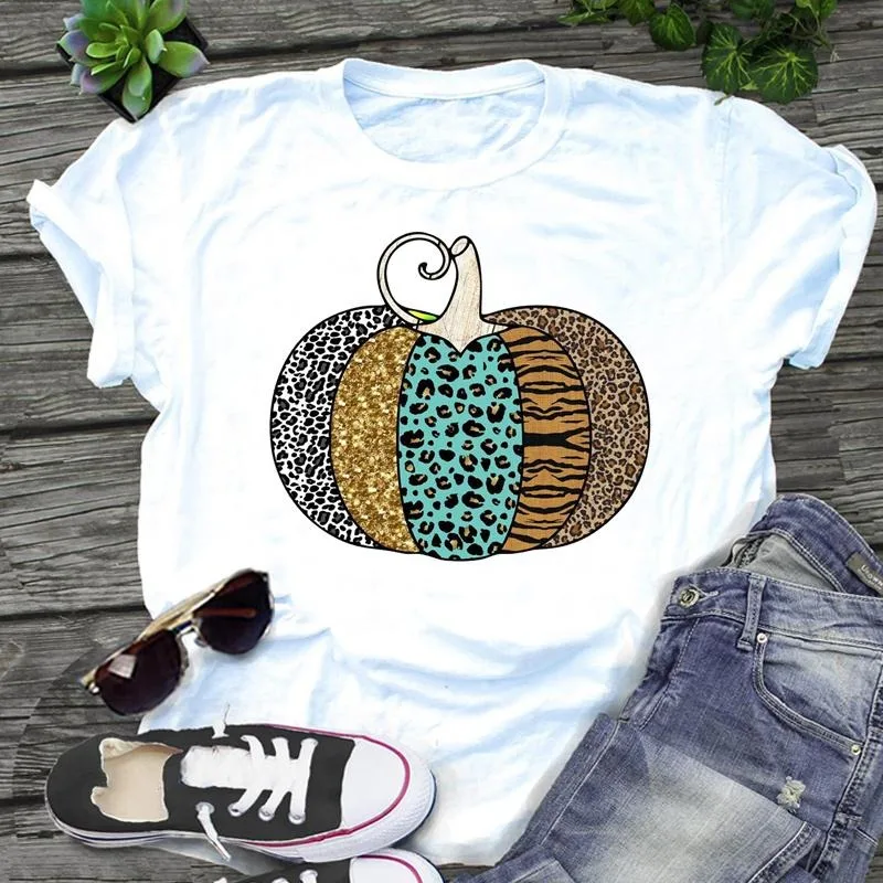 

Hallowmas Pumpkin Cartoon printing Cotton material Casual Loose Polo T-shirt