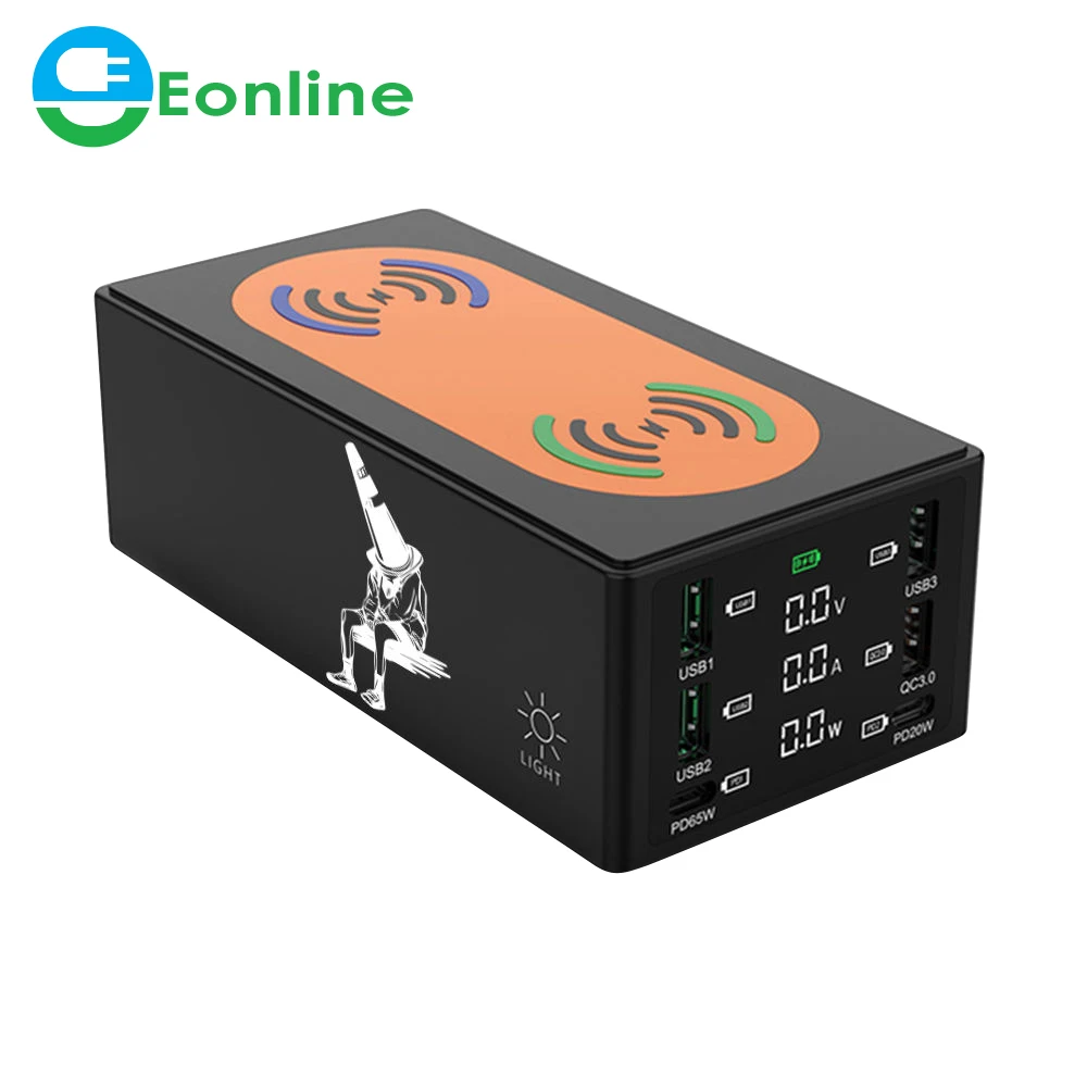 

EONLINEMultiport 150W 6Port USB Fast Charging Station With Quick Charge 3.0 QC3.0 PD Speed Charger And Dual 15W Wireless Chargin