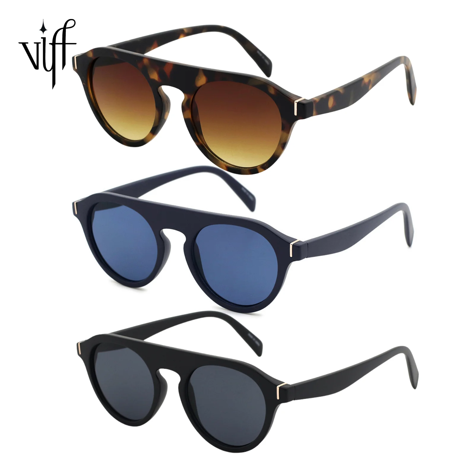 

VIFF HP20561 Round Tortoiseshell Frame High Bridge Eyewear Designer Sun Glasses Manufacturer Retro Unisex Sunglasses 2021