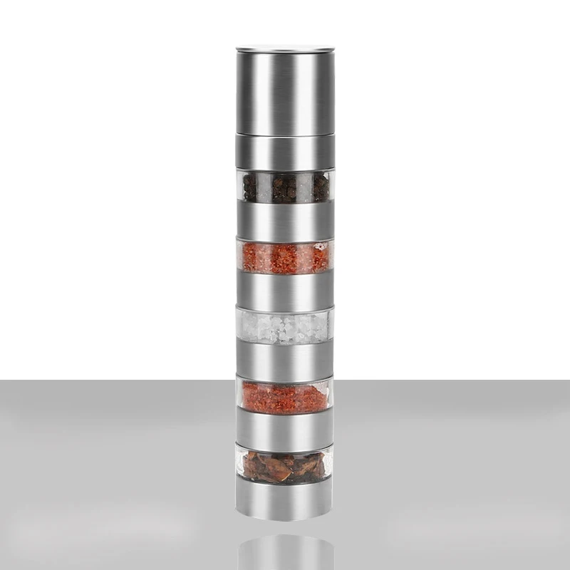 Hot Sale 5 in 1 Stainless Steel Salt and Pepper Mill Multi-Function Product Category