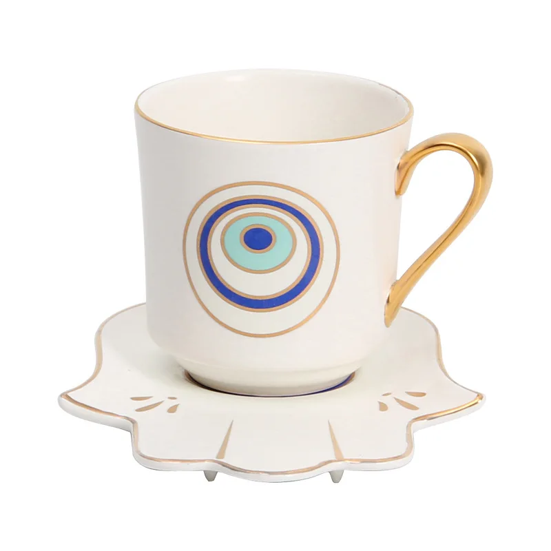 

Tea Cup and Saucer Fashion Coffee Cup and Saucer Set Home Afternoon Tea Cup Blue Red Ceramic Home Hotel Restaurant Innovative