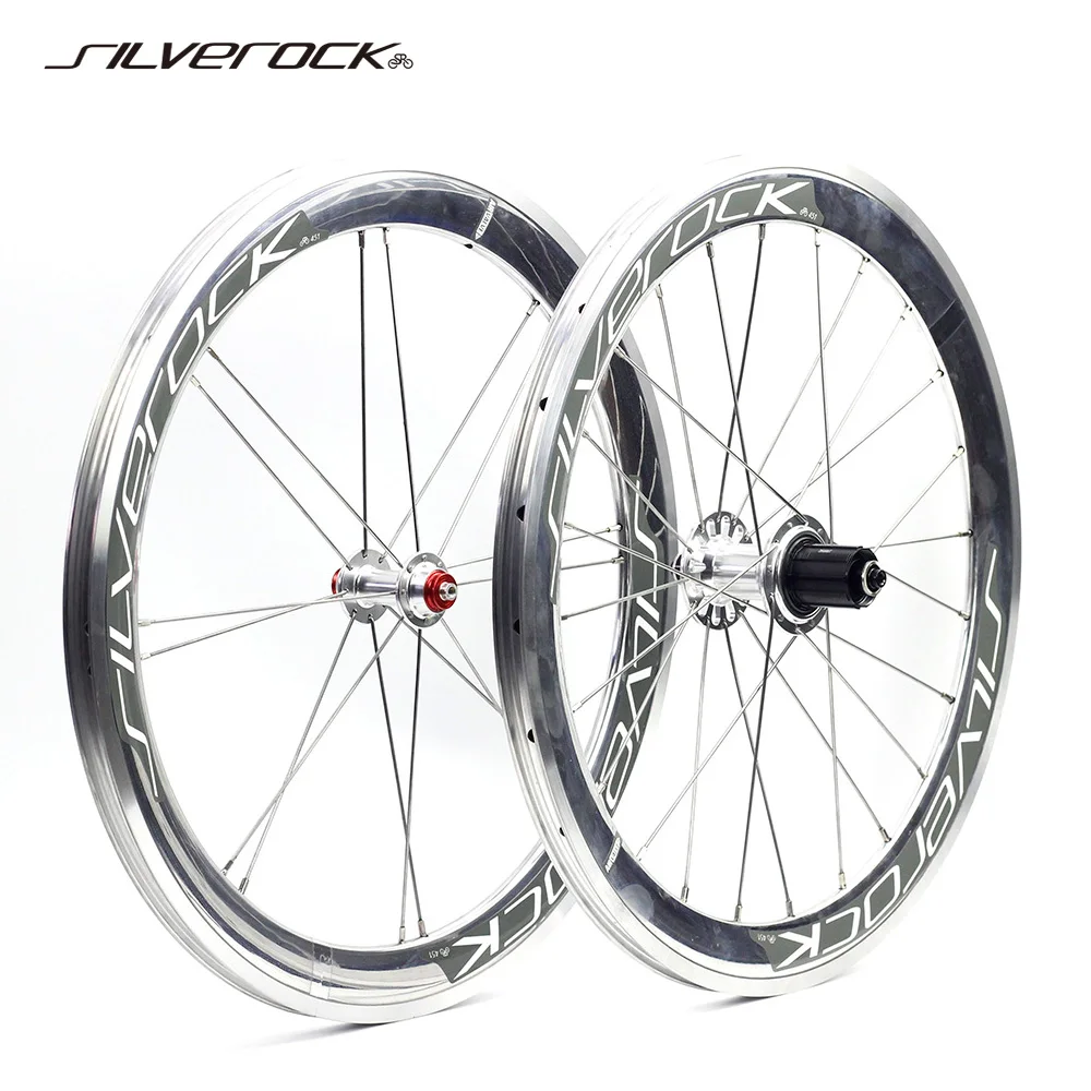 

SILVEROCK Alloy Wheelset 20" 406 451 Rim Caliper Brake 4cm High Profile 74 130 11s Silver for Folding Bike Minivelo Wheels