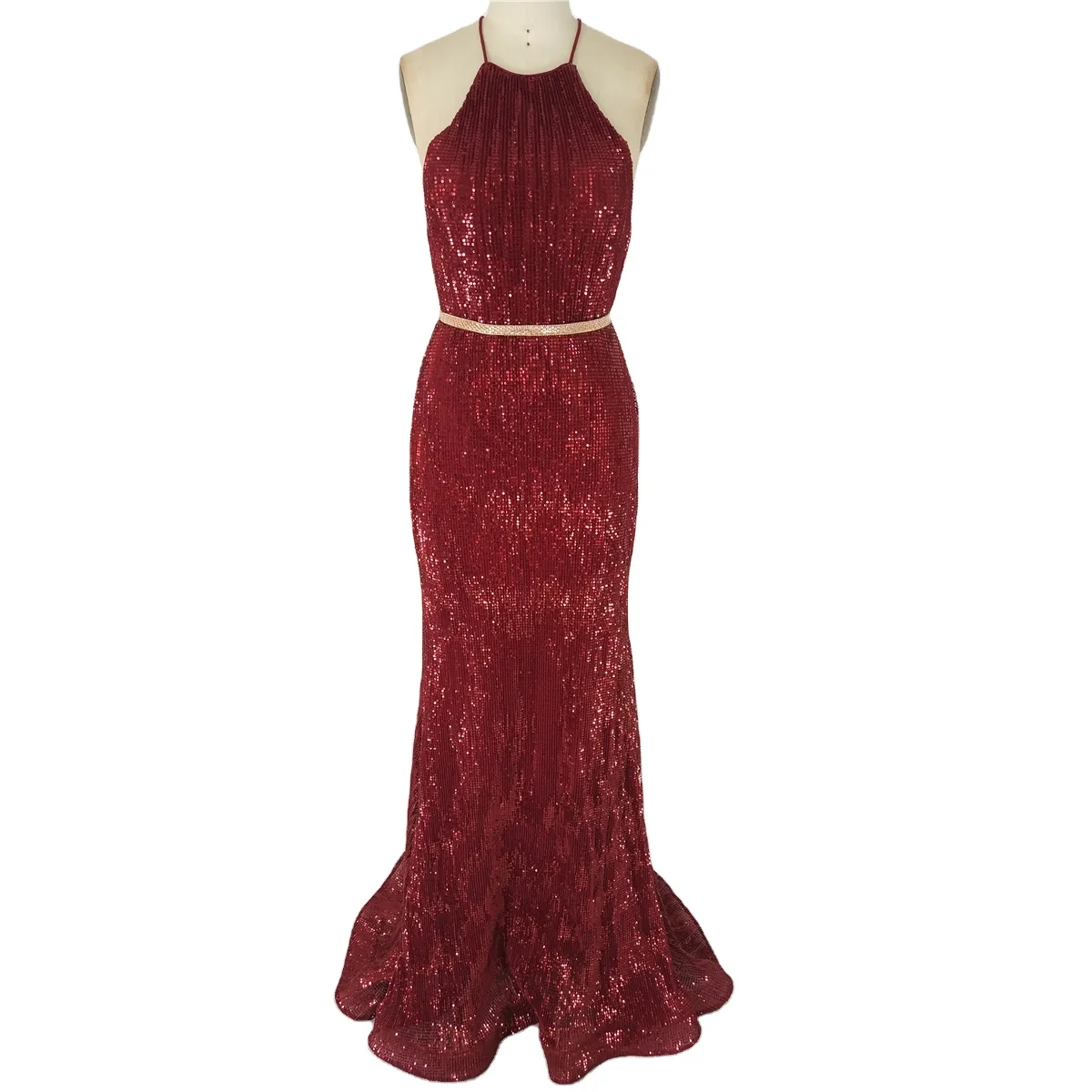 _20190912110229.jpgNew design Mexican style halter pleated sequin fabric ladies evening dress for party