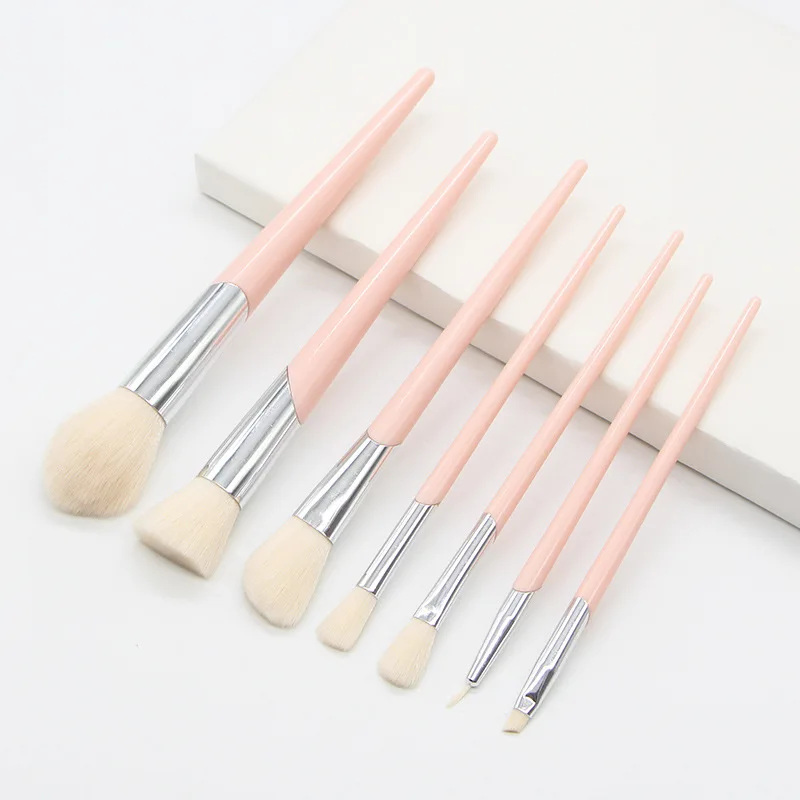 

Girlish Style 7pcs Makeup Brush Set kawayi Pink Cosmetic Brushes Kits Soft Bristles Beauty Tools Portable Brushes Set