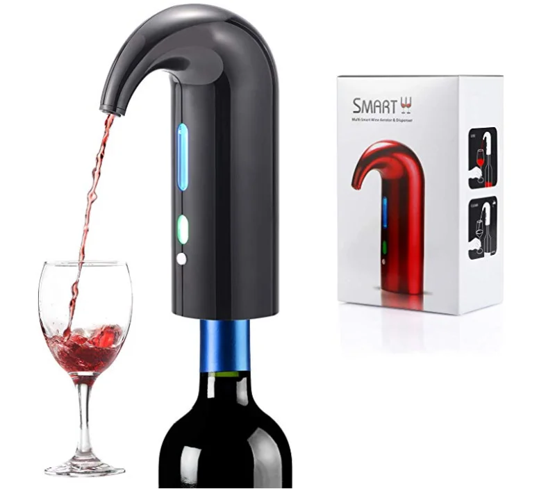 

wine accessories manufacture custom logo wholesales wine decanter aerator automatic electric wine dispenser, Red, black