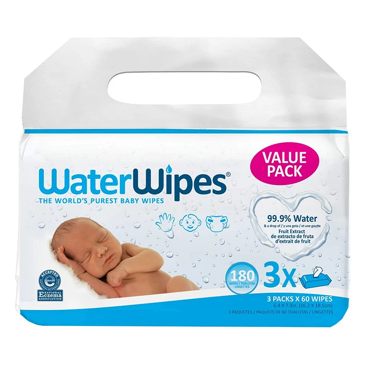 

Lookon Biodegradable Manufacturer Sterile Water Wipes 99.9 Water And A Drop Of Fruit Extra Oil Original Baby Wipes, White