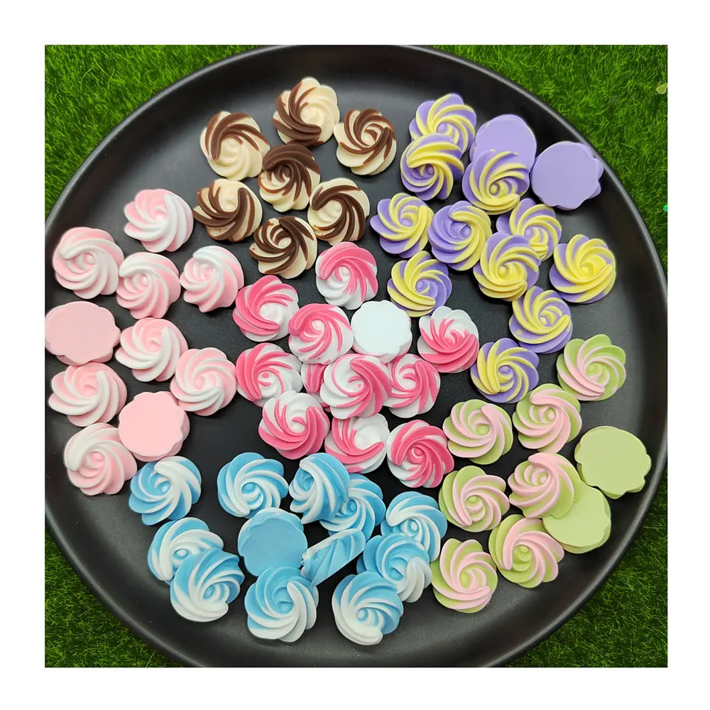 

New Creative 23MM Colorful Ice Cream Ball Dessert Resin Flatback Cabochons Slime Charms For DIY Craft Making And Scrapbooking